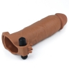 Удлиняющая насадка с вибрацией Super-Realistic Penis плюс 7,5 см к длине, 20 см, Ø 4,5 см, мулат