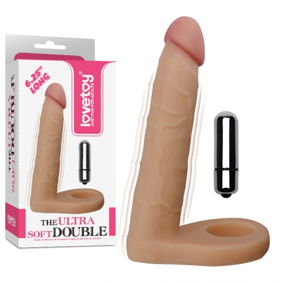 Насадка для двойного проникновения с вибрацией The Ultra Soft Double-Vibrating, 15, см, Ø 2,9 см