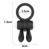Черное виброкольцо Power Clit Cockring Rabbit