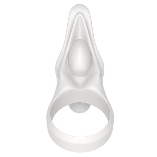 Виброкольцо Power Clit Silicone Cockring белое