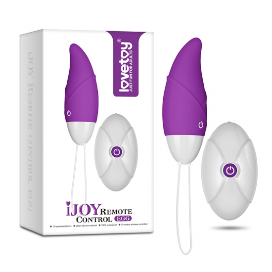Пурпурное виброяйцо с беспроводным пультом Ijoy Remote Control Egg 9,8 см, Ø 3,4 см