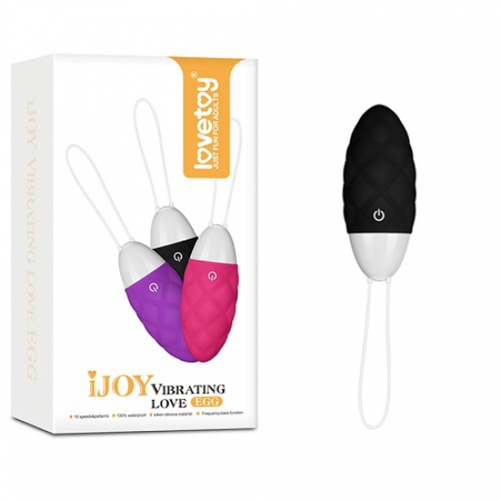Черное виброяйцо IJOY Vibrating Love 8,1 см, Ø 3,4 см