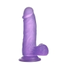 Фиолетовый фаллос Jelly Studs Crystal Dildo Small 15,5 см, Ø 3,5 см
