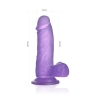 Фиолетовый фаллос Jelly Studs Crystal Dildo Small 15,5 см, Ø 3,5 см