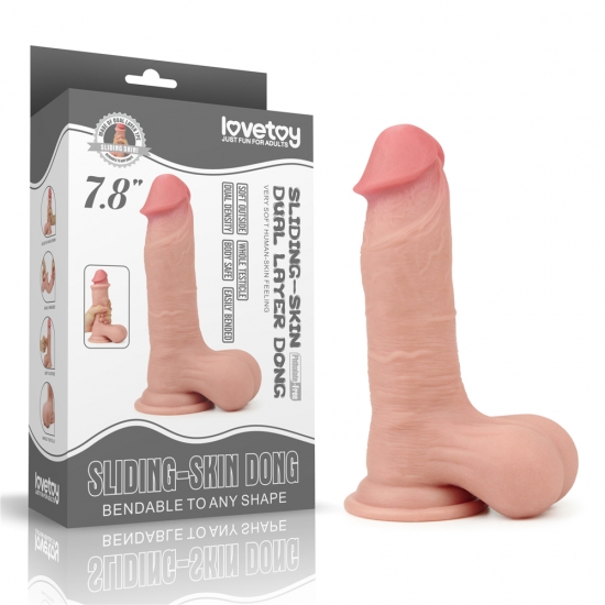 Реалистичный фаллос на присоске Sliding Skin Cock, 19,5 см, Ø 4,5 см
