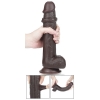 Большой реалистичный фаллос на присоске Sliding Skin Cock, черный, 24 см, Ø 4,5 см