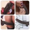 Большой реалистичный фаллос на присоске Sliding Skin Cock, черный, 24 см, Ø 4,5 см