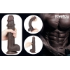 Большой реалистичный фаллос на присоске Sliding Skin Cock, черный, 24 см, Ø 4,5 см