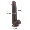Большой реалистичный фаллос на присоске Sliding Skin Cock, черный, 24 см, Ø 4,5 см