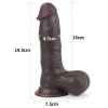 Реалистичный фаллос на присоске Sliding Skin Cock, черный, 19,5 см, Ø 4,5 см