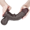 Реалистичный фаллос на присоске Sliding Skin Cock, черный, 19,5 см, Ø 4,5 см