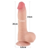 Реалистичный фаллос на присоске Sliding Skin Dual Layer Dong, 20 см, Ø 3,9 см