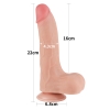 Реалистичный фаллос на присоске Sliding Skin Dual Layer Dong, 22 см, Ø 4,3 см