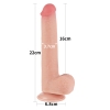 Реалистичный фаллос на присоске Sliding Skin Dual Layer Dong, 22 см, Ø 3,7 см