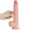 Реалистичный фаллос на присоске Sliding Skin Dual Layer Dong, 22 см, Ø 3,7 см