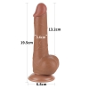 Реалистичный фаллос мулат на присоске Sliding Skin Dual Layer Dong, 19,5 см, Ø 3,6 см