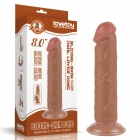 Реалистичный фаллос мулат без мошонки на присоске Sliding Skin Dual Layer Dong, 20 см, Ø 3,8 см