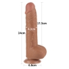 Реалистичный фаллос мулат на присоске Sliding Skin Dual Layer Dong, 24 см, Ø 4,3 см