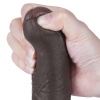 Реалистичный фаллос черного цвета на присоске Sliding Skin Dual Layer Dong, 18,3 см, Ø 3,5 см