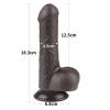 Реалистичный фаллос черного цвета на присоске Sliding Skin Dual Layer Dong, 18,3 см, Ø 3,5 см