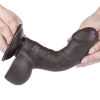 Реалистичный фаллос черного цвета на присоске Sliding Skin Dual Layer Dong, 18,3 см, Ø 3,5 см