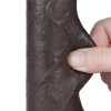 Реалистичный фаллос черного цвета на присоске Sliding Skin Dual Layer Dong, 18,3 см, Ø 3,5 см