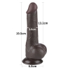 Реалистичный фаллос черного цвета на присоске Sliding Skin Dual Layer Dong, 19,5 см, Ø 3,6 см