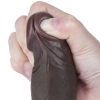 Реалистичный фаллос черного цвета на присоске Sliding Skin Dual Layer Dong, 20 см, Ø 3,9 см