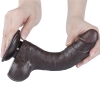 Реалистичный фаллос черного цвета на присоске Sliding Skin Dual Layer Dong, 20 см, Ø 3,9 см