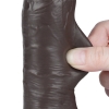 Реалистичный фаллос черного цвета на присоске Sliding Skin Dual Layer Dong, 20 см, Ø 3,9 см