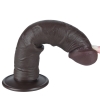 Реалистичный фаллос черного цвета без мошонки на присоске Sliding Skin Dual Layer Dong, 20 см, Ø 3,8 см
