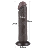 Реалистичный фаллос черного цвета без мошонки на присоске Sliding Skin Dual Layer Dong, 20 см, Ø 3,8 см