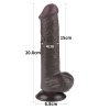 Реалистичный фаллос черного цвета на присоске Sliding Skin Dual Layer Dong, 20,8 см, Ø 4 см