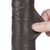 Реалистичный фаллос черного цвета на присоске Sliding Skin Dual Layer Dong, 20,8 см, Ø 4 см