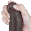 Реалистичный фаллос черного цвета на присоске Sliding Skin Dual Layer Dong, 22 см, Ø 4 см