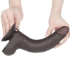 Реалистичный фаллос черного цвета на присоске Sliding Skin Dual Layer Dong, 22 см, Ø 4 см