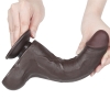 Реалистичный фаллос черного цвета на присоске Sliding Skin Dual Layer Dong, 22 см, Ø 4,3 см