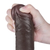 Реалистичный фаллос черного цвета на присоске Sliding Skin Dual Layer Dong, 24 см, Ø 4,3 см
