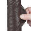 Реалистичный фаллос черного цвета на присоске Sliding Skin Dual Layer Dong, 24 см, Ø 4,3 см