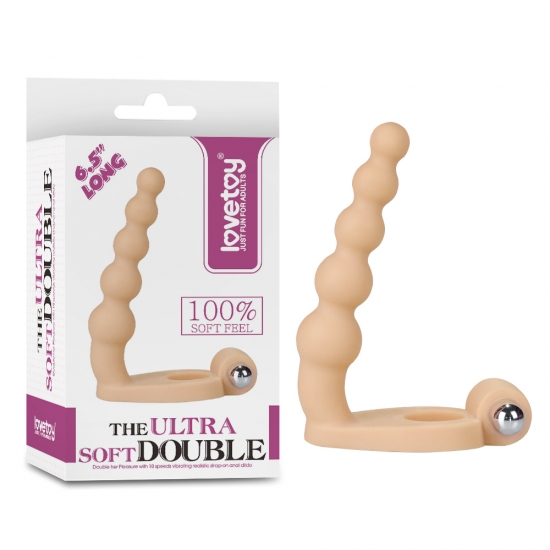 Насадка для двойного проникновения с вибрацией The Ultra Soft Bead 6.5 in