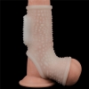 Насадка с вибрацией и бандаж на мошонку Vibrating Drip Knights Ring, белая, Ø 3,8 - 4,8 см