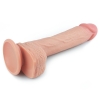 Фаллос на присоске с мошонкой Dual-layered Silicone Dildo 22 см, Ø 3,8 см