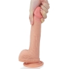 Фаллос на присоске с мошонкой Dual-layered Silicone Dildo 22 см, Ø 3,8 см