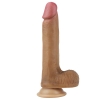 Фаллоимитатор мулат на присоске с мошонкой in Dual layered Liquid Silicone Nature Cock 20,5 см, Ø 3,5 см