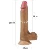 Фаллоимитатор мулат на присоске с мошонкой in Dual layered Liquid Silicone Nature Cock 20,5 см, Ø 3,5 см
