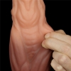Фаллоимитатор с градиентом и ярким рельефом Platinum Silicone Cock 24,5 см, Ø 6,3 см