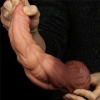 Фаллоимитатор с градиентом и ярким рельефом Platinum Silicone Cock 24,5 см, Ø 6,3 см