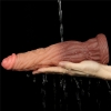 Фаллоимитатор с градиентом и ярким рельефом Platinum Silicone Cock 24,5 см, Ø 6,3 см
