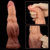 Фаллоимитатор с градиентом и ярким рельефом Platinum Silicone Cock 24,5 см, Ø 6,3 см
