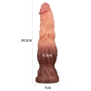 Фаллоимитатор с градиентом и ярким рельефом Platinum Silicone Cock 24,5 см, Ø 6,3 см